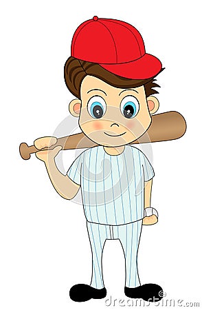 Cartoon baseball player Vector Illustration