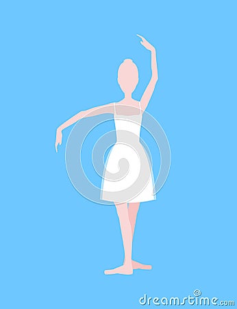 Cartoon Basic Ballet Position. Vector Vector Illustration