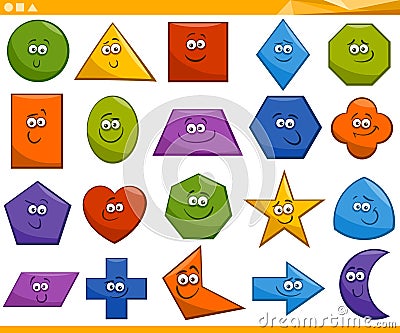 Cartoon basic geometric shapes Vector Illustration