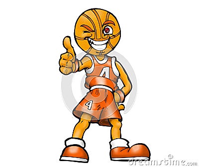 Cartoon Basketball Player Stock Photo