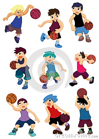 Cartoon basketball player icon Vector Illustration