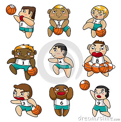 Cartoon basketball player icon Stock Photo