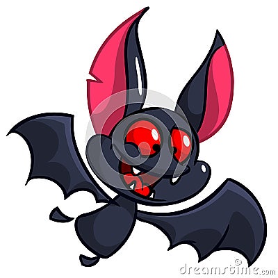 Cartoon bat. Halloween vector cute bat icon. Halloween element Vector Illustration
