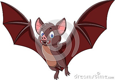 Cartoon bat isolated on white background Vector Illustration
