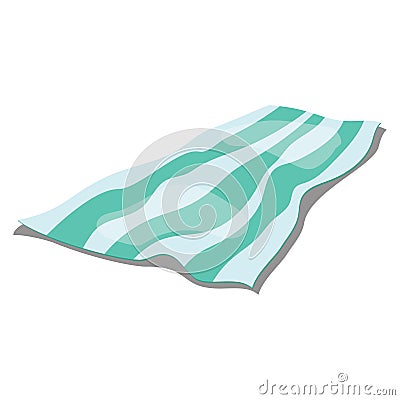 Cartoon beach litter on a white background. Illustration of a lying blanket. Drawing for children. Vector Illustration