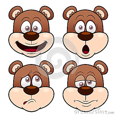 Cartoon Bear face Vector Illustration