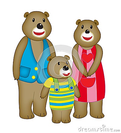 Cartoon bear family cute bears Stock Photo