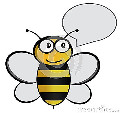 Cartoon Bee With Speech Bubble Cartoon Illustration