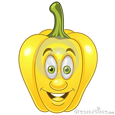 Cartoon Bell Pepper character Vector Illustration