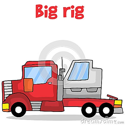 Cartoon big rig transportation vector Vector Illustration