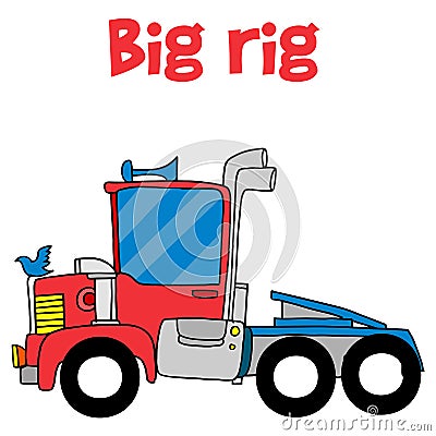 Cartoon big rig of vector Vector Illustration