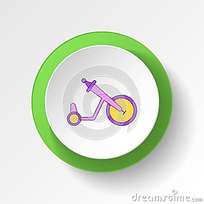 cartoon bike toy colored button icon. Signs and symbols can be used for web, logo, mobile app, UI, UX Stock Photo