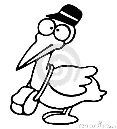 Cartoon bird coloring picture Stock Photo