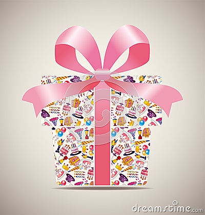 Cartoon birthday card Vector Illustration