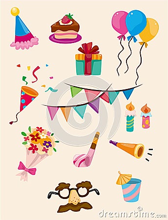 Cartoon Birthday icon Vector Illustration