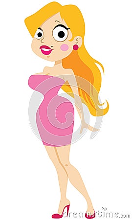 Cartoon blond girl Vector Illustration