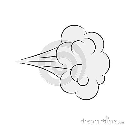 Cartoon blow, comic smoke isolated on white background Vector Illustration