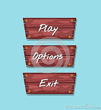 Cartoon board for computer game menu interface Vector Illustration