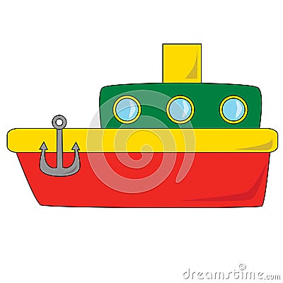 Cartoon Boat Vector Illustration