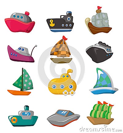 Cartoon boat icon Vector Illustration