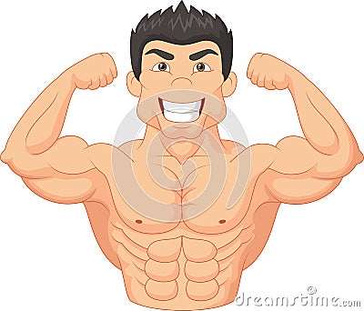 Cartoon Bodybuilder Vector Illustration