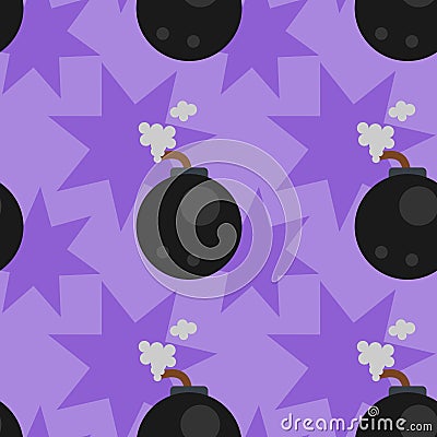 Cartoon bomb seamless background design Stock Photo