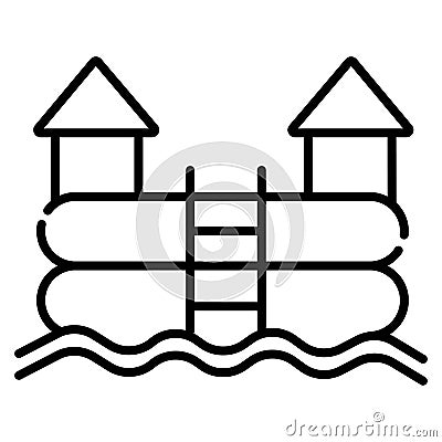 Cartoon bouncy castle icon Stock Photo