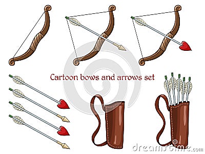 Cartoon bows and arrows Vector Illustration