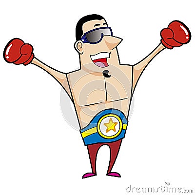 Cartoon Boxer Vector Illustration