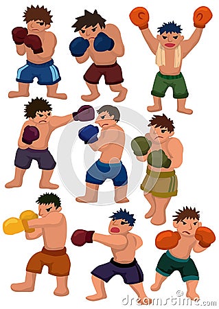 Cartoon boxer icon Vector Illustration