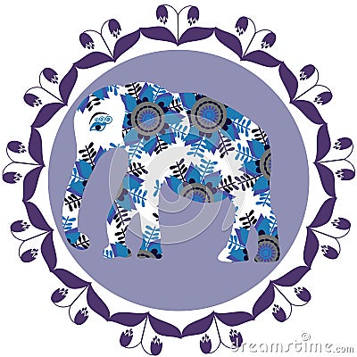 Cartoon bright elephant, vector illustration Vector Illustration