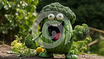 cartoon Broccoli for kids learning concept Stock Photo