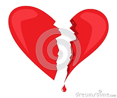 Cartoon broken heart Vector Illustration