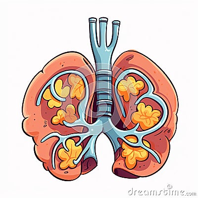 Cartoon bronchus Stock Photo