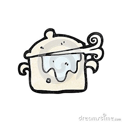 cartoon bubbling kitchen pot Vector Illustration