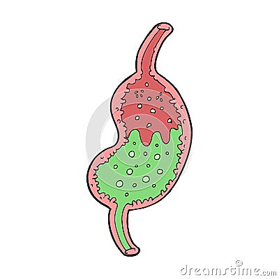 cartoon bubbling stomach Vector Illustration