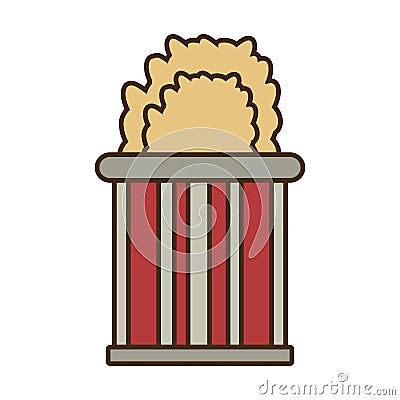 Cartoon bucket pop corn cinema Vector Illustration