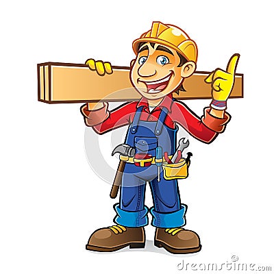 Cartoon Builder Idea Vector Illustration