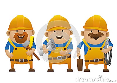 Cartoon builders Vector Illustration