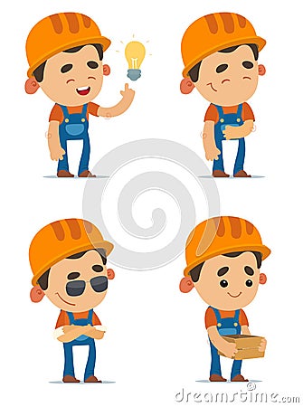 Cartoon Builders Vector Illustration