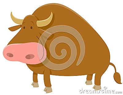 Cartoon bull farm animal Vector Illustration