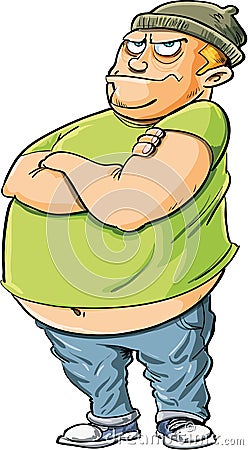 Cartoon bully with a fat belly Vector Illustration