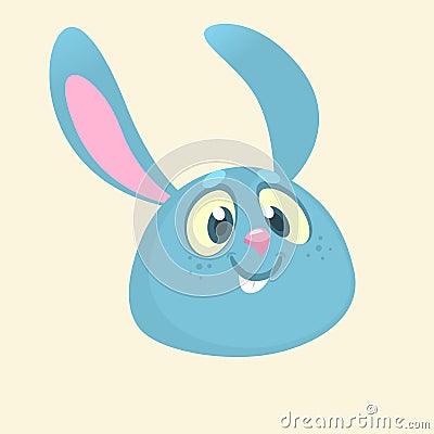 Cartoon bunny rabbit head icon. Flat Bright Color Simplified Vector Illustration Vector Illustration