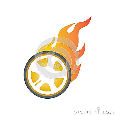 cartoon burnout car tire Vector Illustration