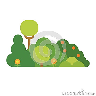 Cartoon bush element vector. Flat style vector illustration Cartoon Illustration