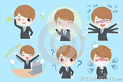 Cartoon business man Vector Illustration