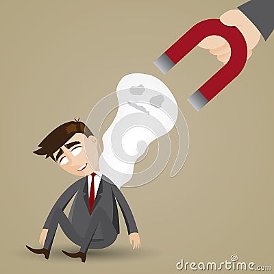 Cartoon businessman feeling fatigue Vector Illustration