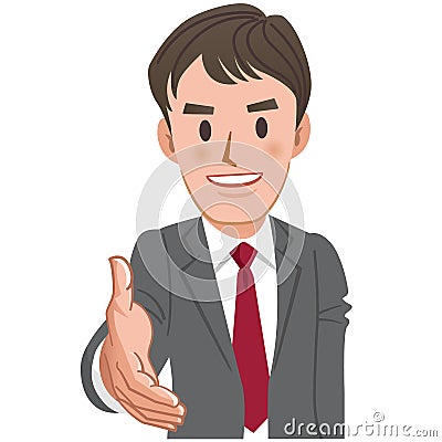 Cartoon businessman handshake Vector Illustration