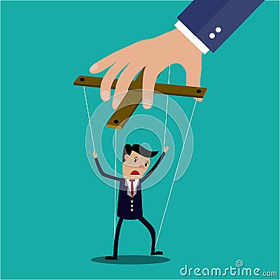 Cartoon Businessman marionette Vector Illustration