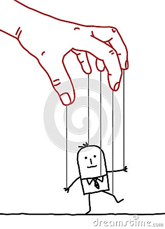 Cartoon businessman - puppet Vector Illustration